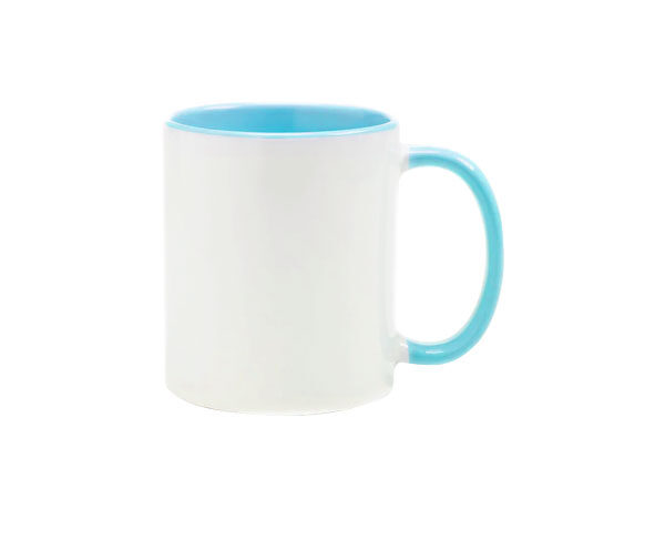Caneca de Cerâmica Alça e Interior Colorido 325ml – Azul BB