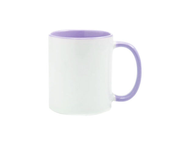 Caneca de Cerâmica Alça e Interior Colorido 325ml – Lilás