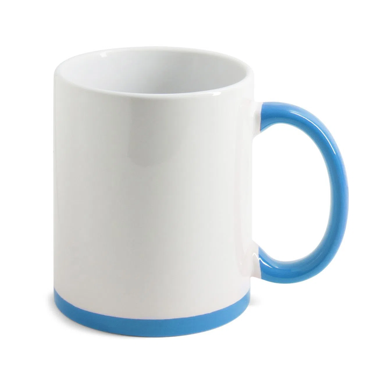 Caneca de Cerâmica Base e Alça Colorida 325ml – Azul BB