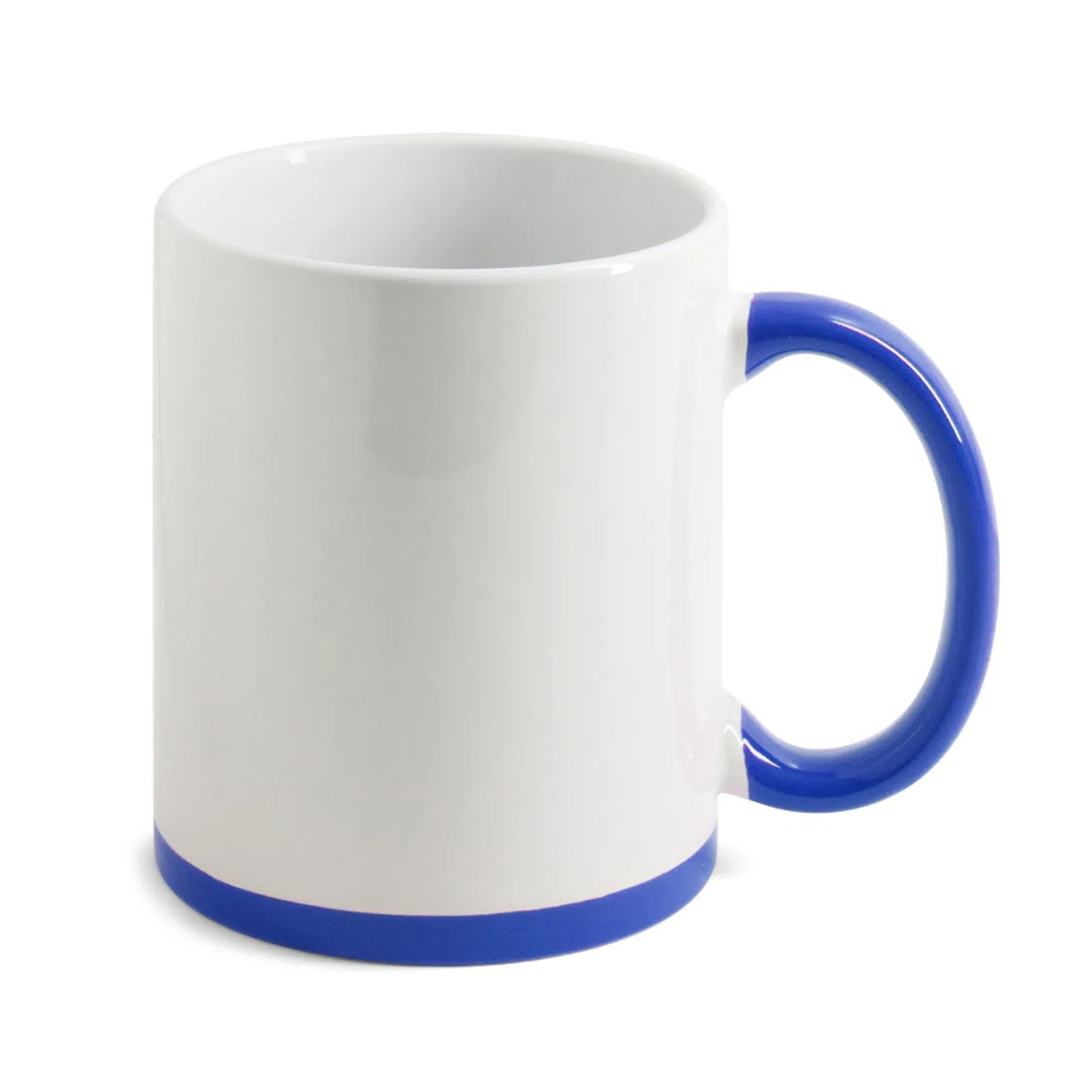 Caneca de Cerâmica Base e Alça Colorida 325ml – Azul