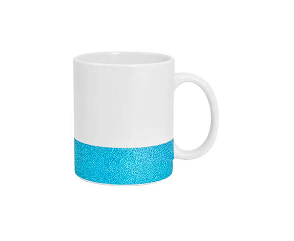 Caneca de Cerâmica Base Glitter 325ml – Azul