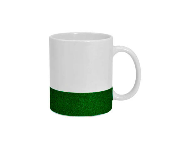 Caneca de Cerâmica Base Glitter 325ml – Verde