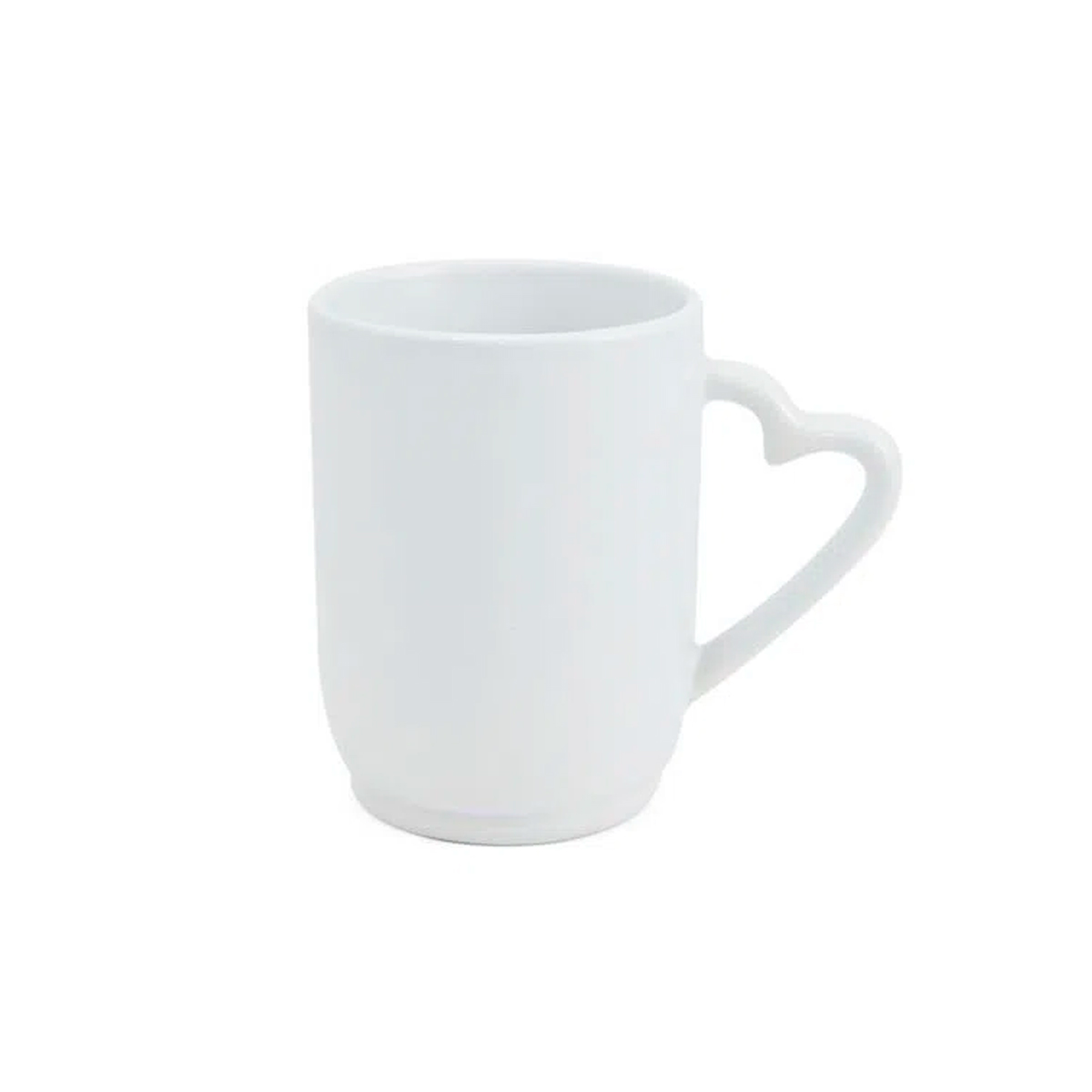 Caneca de Cerâmica c/ alça de coração 325ml (Metalnox)