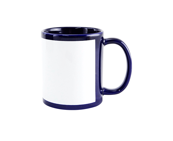 Caneca de Cerâmica Colorida c/ Tarja 325ml – Azul Cobaldo