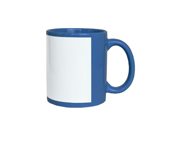 Caneca de Cerâmica Colorida c/ Tarja 325ml – Azul Royal