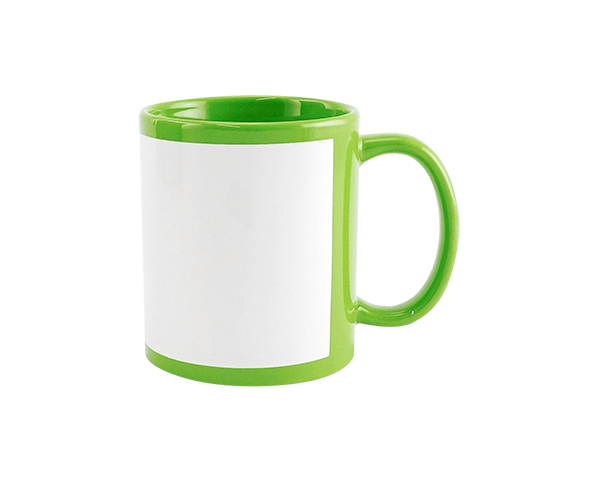 Caneca de Cerâmica Colorida c/ Tarja 325ml – Verde