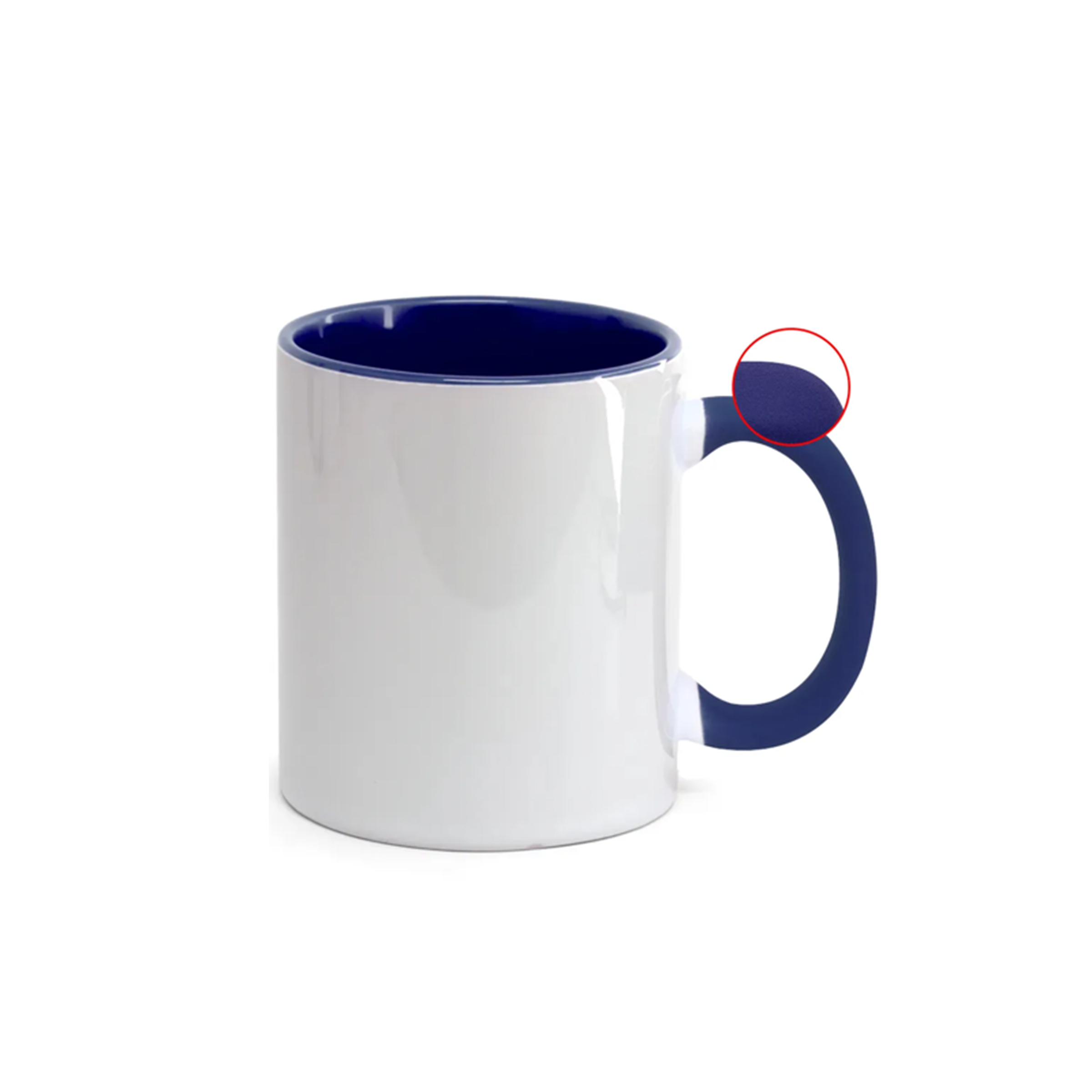 Caneca de Cerâmica com Alça Soft e Interior Colorido 325ml – Azul Escuro