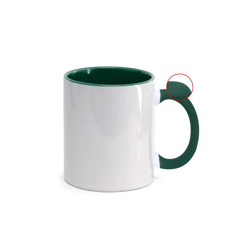 Caneca de Cerâmica com Alça Soft e Interior Colorido 325ml – Verde Escuro