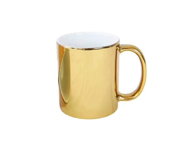 Caneca de Cerâmica Cromada 325ml – Dourada (Metalnox)