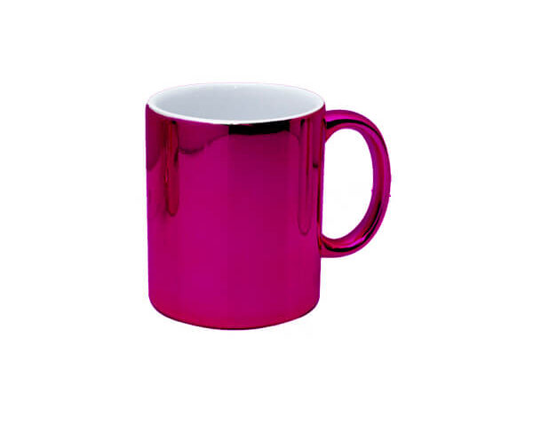 Caneca de Cerâmica Cromada 325ml – Rosa Pink
