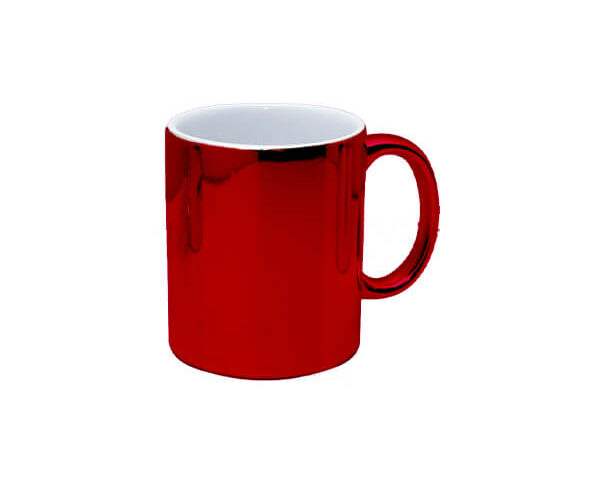 Caneca de Cerâmica Cromada 325ml – Vermelha