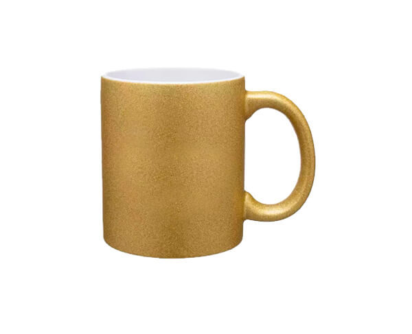 Caneca de Cerâmica Glitter 325ml – Dourada