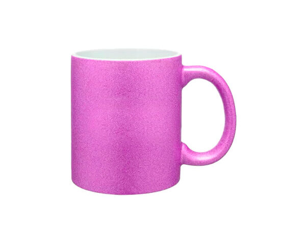 Caneca de Cerâmica Glitter 325ml – Rosa Pink