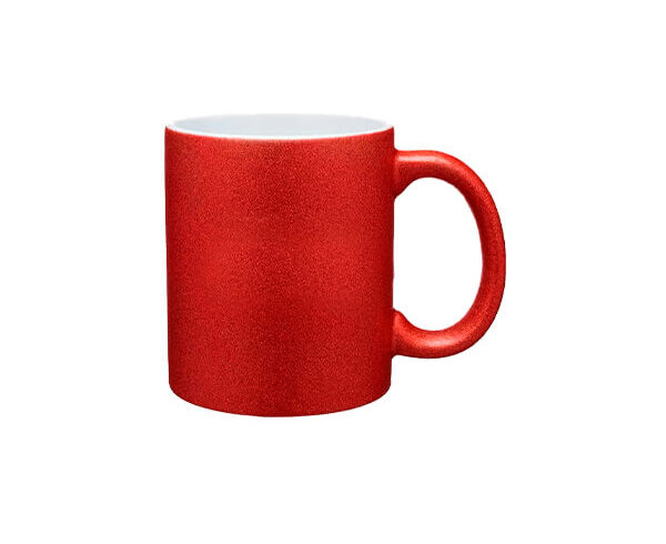 Caneca de Cerâmica Glitter 325ml – Vermelha