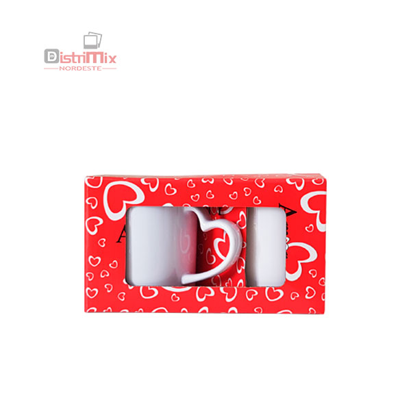 Caneca de Cerâmica Kit Love Dupla c/ Caixa