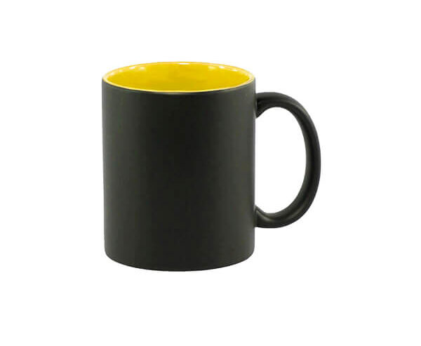Caneca de Cerâmica Mágica Fosca 325ml – Interior Amarelo
