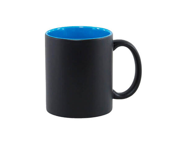 Caneca de Cerâmica Mágica Fosca 325ml – Interior Azul