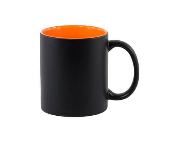Caneca de Cerâmica Mágica Fosca 325ml – Interior Laranja