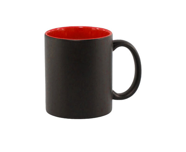 Caneca de Cerâmica Mágica Fosca 325ml – Interior Vermelho