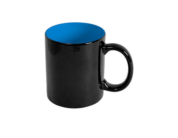 Caneca de Cerâmica Mágica Semi Brilho 325ml – Interior Azul