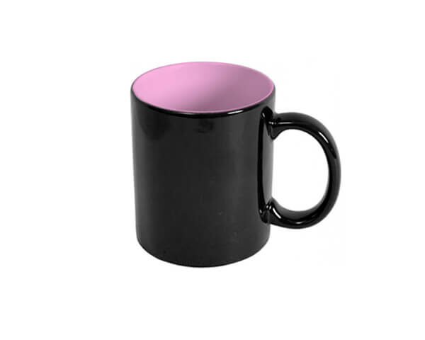 Caneca de Cerâmica Mágica Semi Brilho 325ml – Interior Rosa