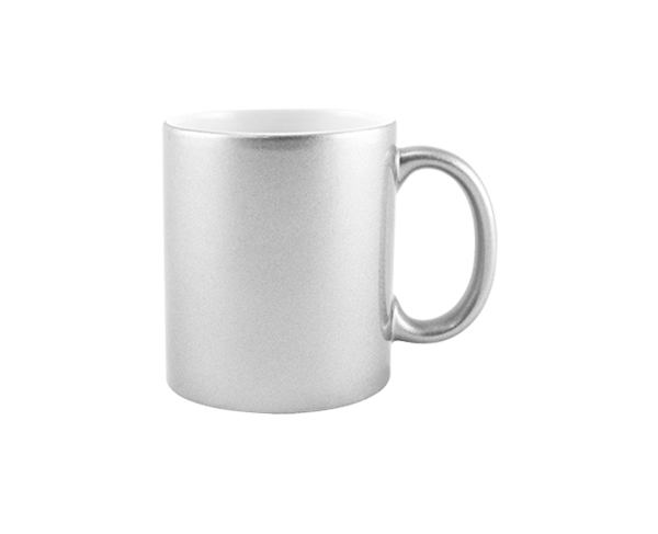 Caneca de Cerâmica Perolizada 325ml – Prata
