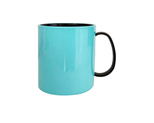Caneca de Polímero Azul BB 325ml – Alça e interior preto