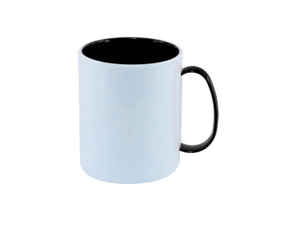 Caneca de Polímero Branca 325ml – Alça e interior preto