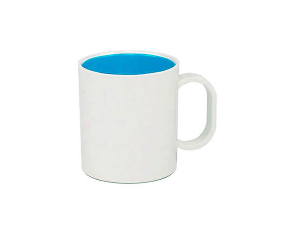 Caneca de Polímero Branca Interior Colorido 325ml – Azul Bebê