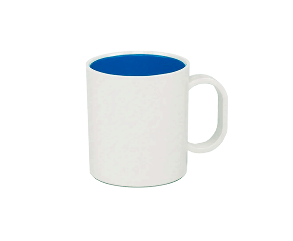 Caneca de Polímero Branca Interior Colorido 325ml – Azul