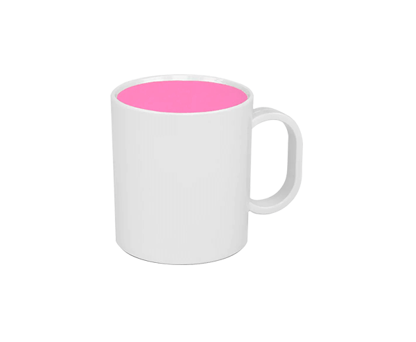 Caneca de Polímero Branca Interior Colorido 325ml – Rosa