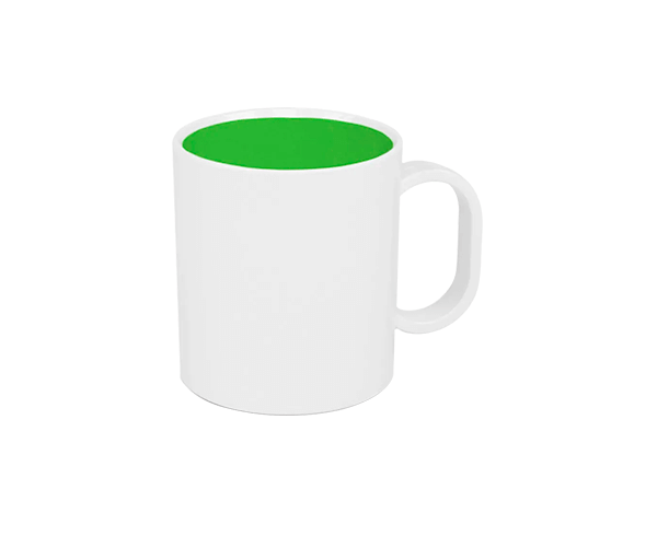 Caneca de Polímero Branca Interior Colorido 325ml – Verde