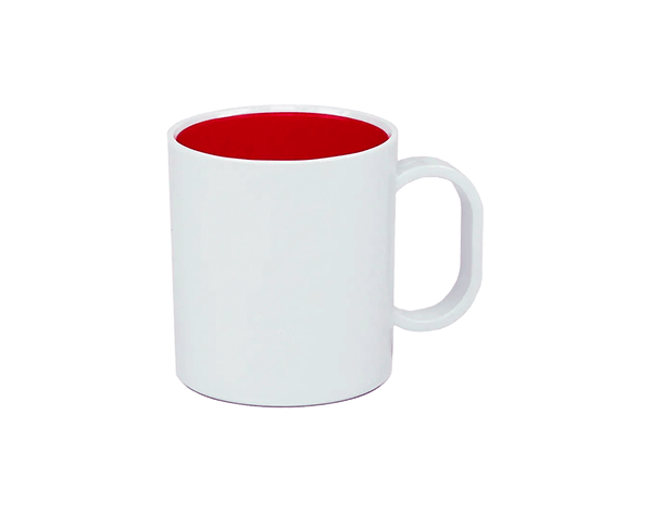 Caneca de Polímero Branca Interior Colorido 325ml – Vermelha