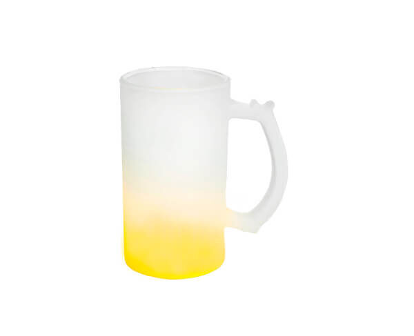 Caneca de Vidro Fosco Degradê 475ml – Amarela