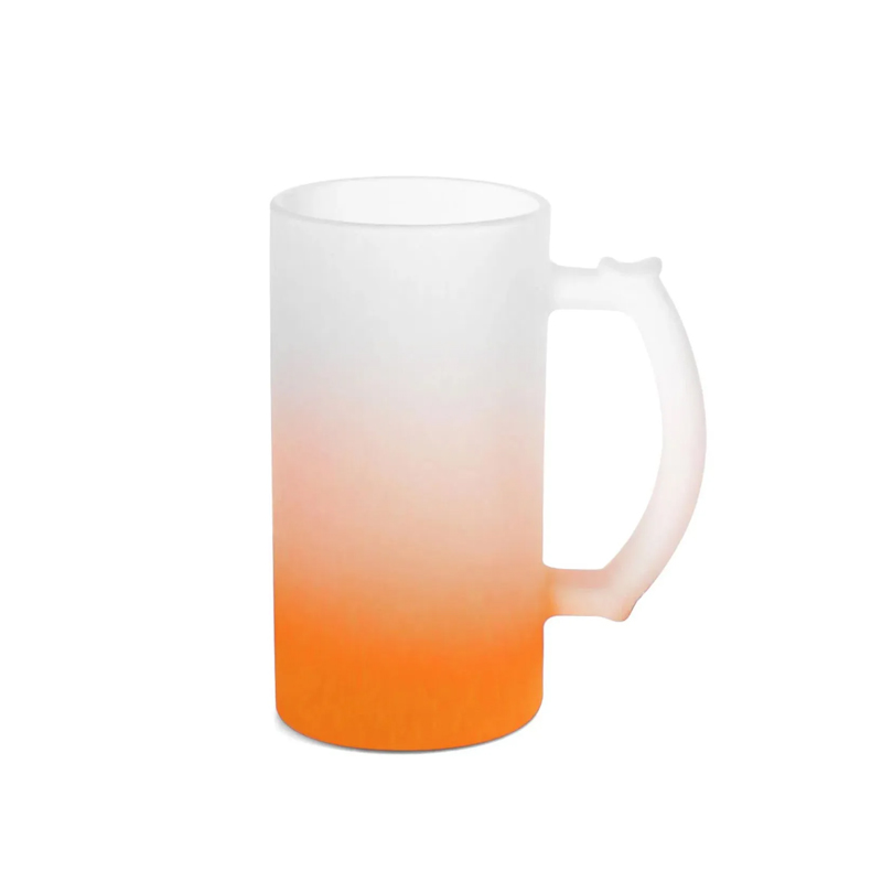 Caneca de Vidro Fosco Degradê 475ml – Laranja