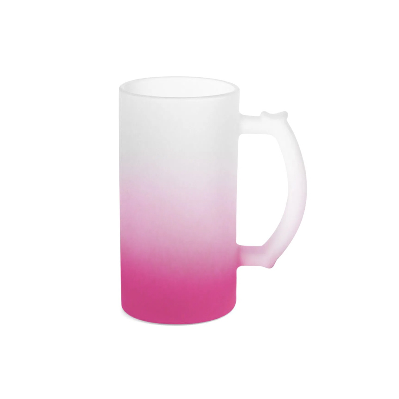 Caneca de Vidro Fosco Degradê 475ml – Rosa