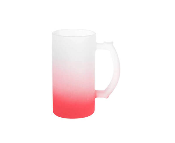 Caneca de Vidro Fosco Degradê 475ml – Vermelho