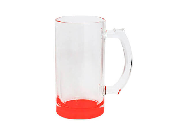Caneca de Vidro Incolor 475ml – Vermelha