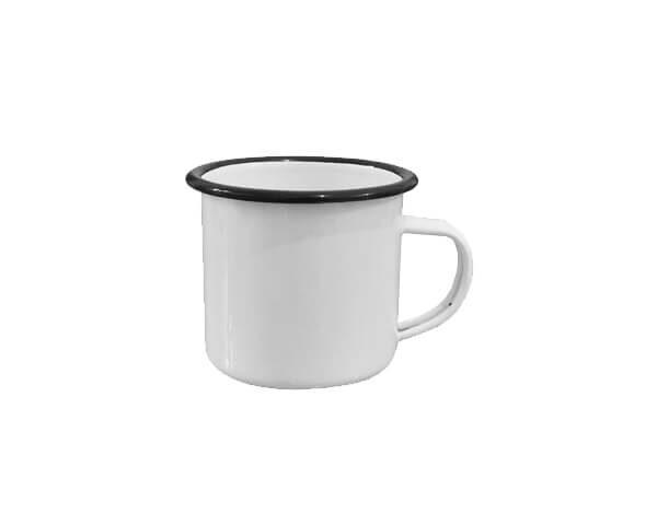 Caneca Esmaltada 350ml – Borda Preta (Metalnox)