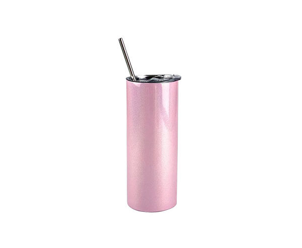 Copo de Inox com Tampa e Canudo 450ml – Perolado Rosa