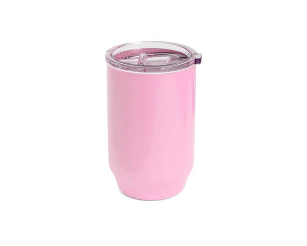 Copo de Polímero com Tampa 450ml – Rosa