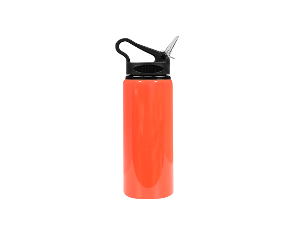 Garrafa de Alumínio Bico Retrátil 600ml – Laranja