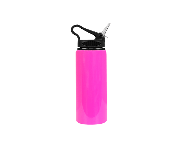 Garrafa de Alumínio Bico Retrátil 600ml – Rosa