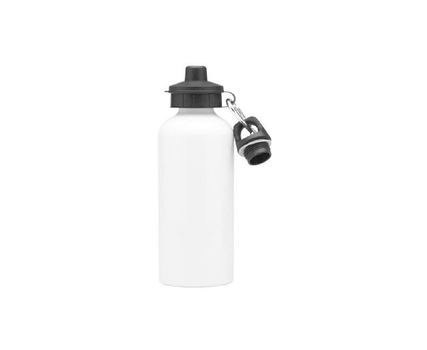 Garrafa de Alumínio Tampa Dupla 600ml – Branca
