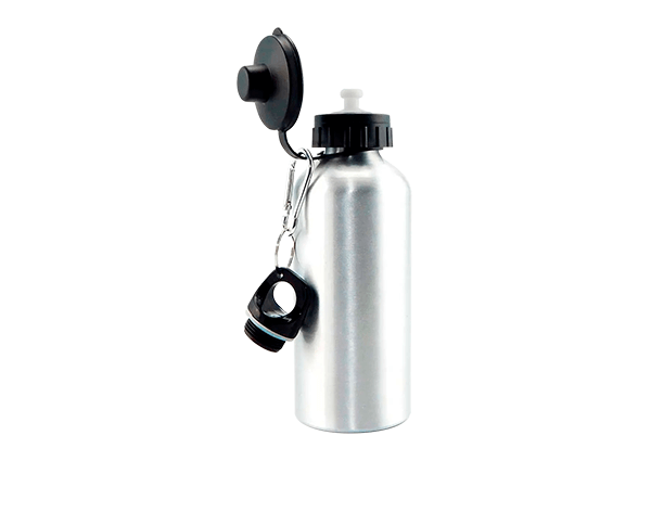 Garrafa de Alumínio Tampa Dupla 600ml – Prata (Metalnox)