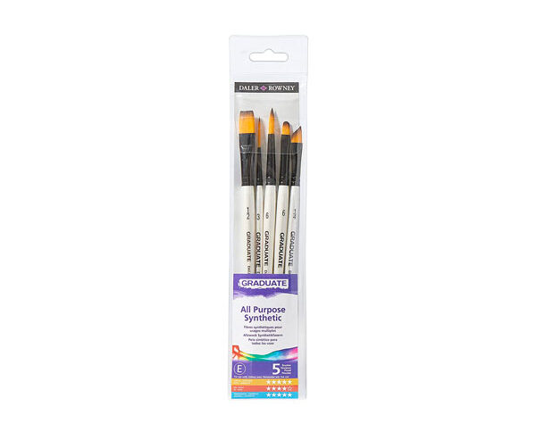 Kit de Pincéis Graduate Técnicas Úmidas 5 unidades – Daler Rowney