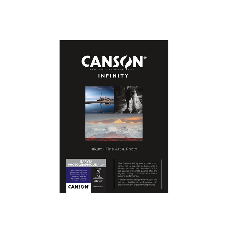 Papel Canson Baryta Photographique II Matt 310g A4 25folhas