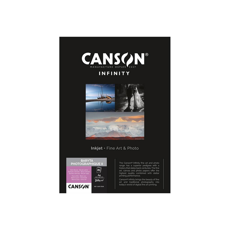 Papel Canson Baryta Photographique II Satin 310g A4 25folhas