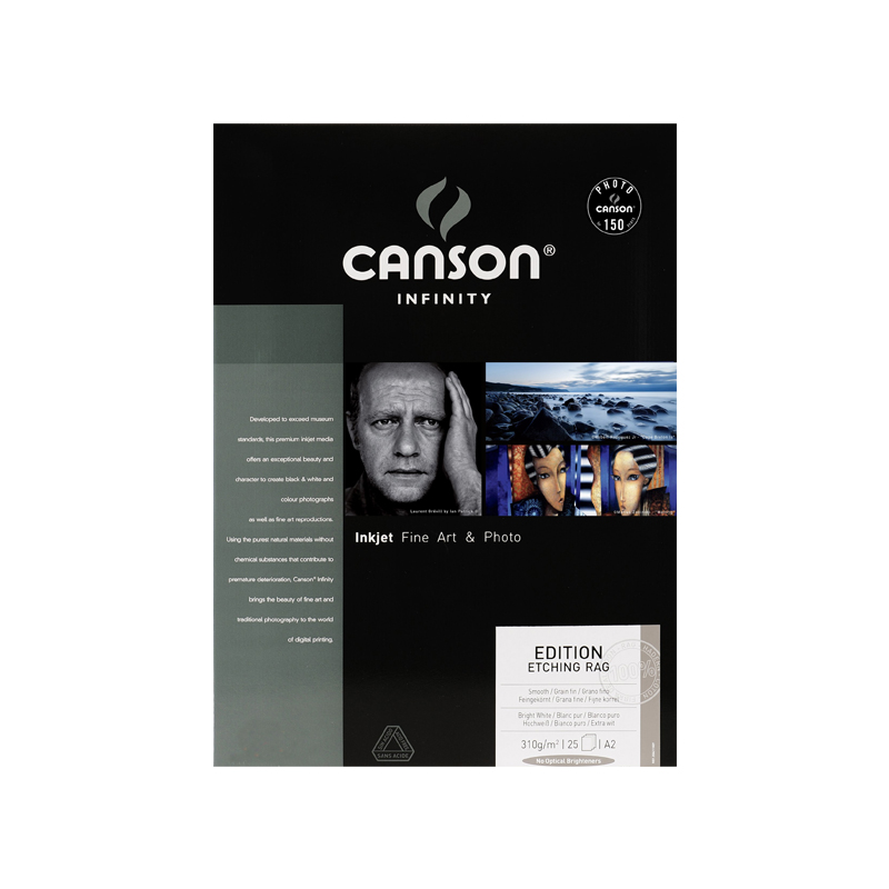 Papel Canson Infinity Edition Etching Rag 310G A2 25Folhas