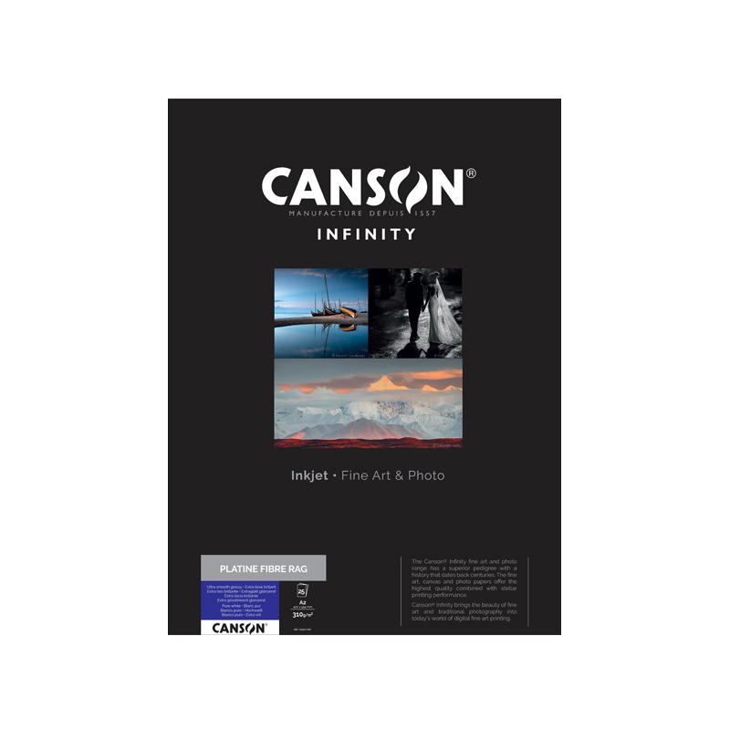 Papel Canson Platine Fibre 310g A2 25folhas